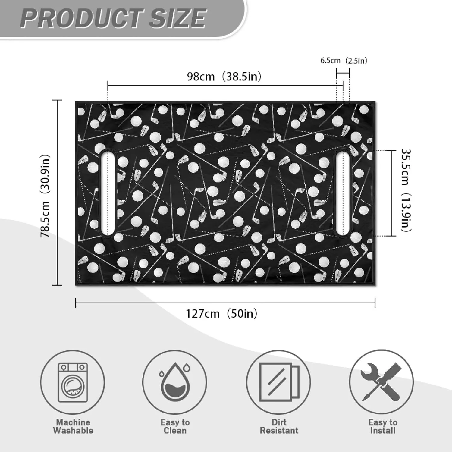 Golf Cart Seat Covers Machine Washable Golf Cart Seat Blanket Reusable Golf Cart Decorations wikth Holes