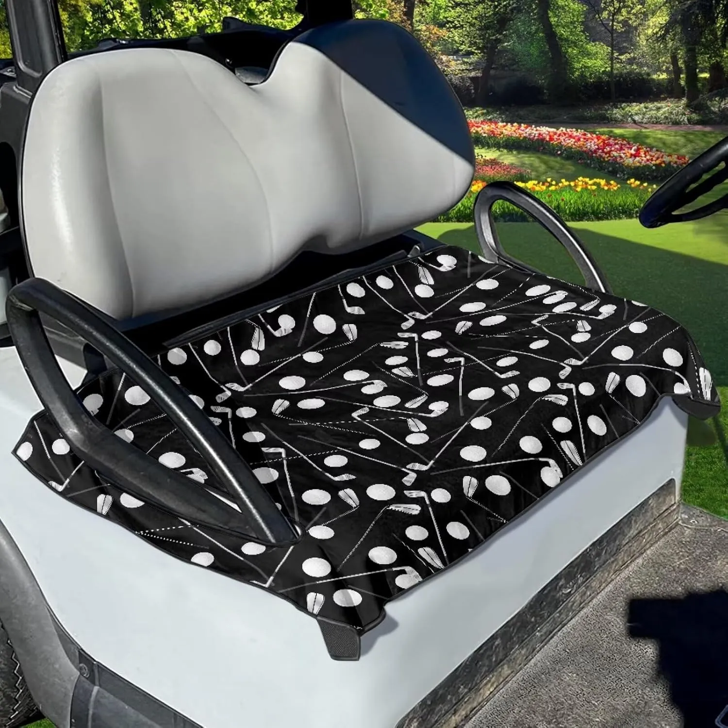 Golf Cart Seat Covers Machine Washable Golf Cart Seat Blanket Reusable Golf Cart Decorations wikth Holes