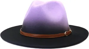 Gradient Color Classic Men Women Elegant Church Party Spray Paint Vintage Jazz Panama Fedora Hats