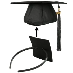 Graduation Cap Headband, Firm Anti-fall HairBand for Graduation Hat, Hat Accessories for Graduates, Students, Women (Grad Cap Not Included)