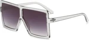 GRFISIA Square Oversized Sunglasses for Women Men Flat Top Fashion Shades