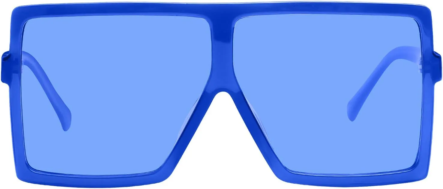 GRFISIA Square Oversized Sunglasses for Women Men Flat Top Fashion Shades