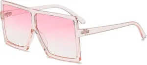 GRFISIA Square Oversized Sunglasses for Women Men Flat Top Fashion Shades