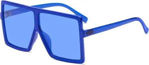 GRFISIA Square Oversized Sunglasses for Women Men Flat Top Fashion Shades