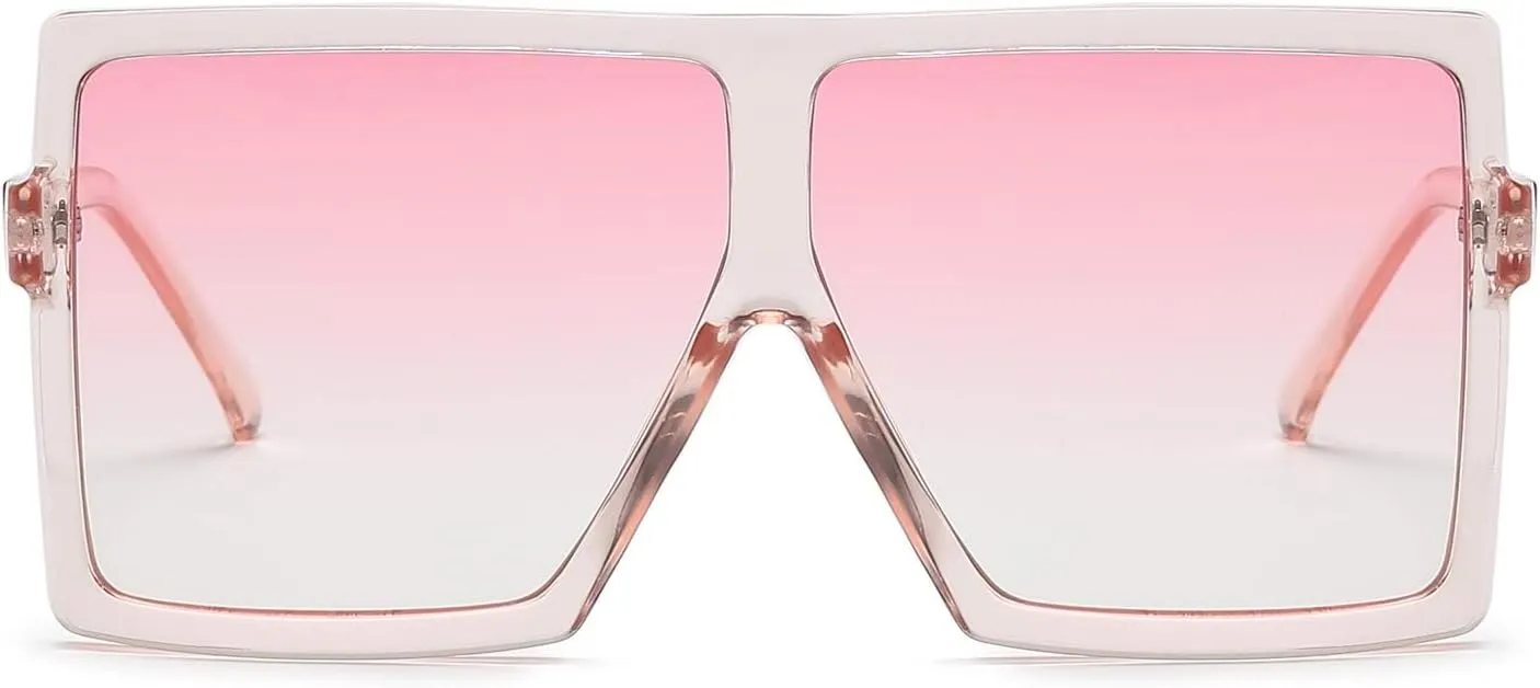 GRFISIA Square Oversized Sunglasses for Women Men Flat Top Fashion Shades