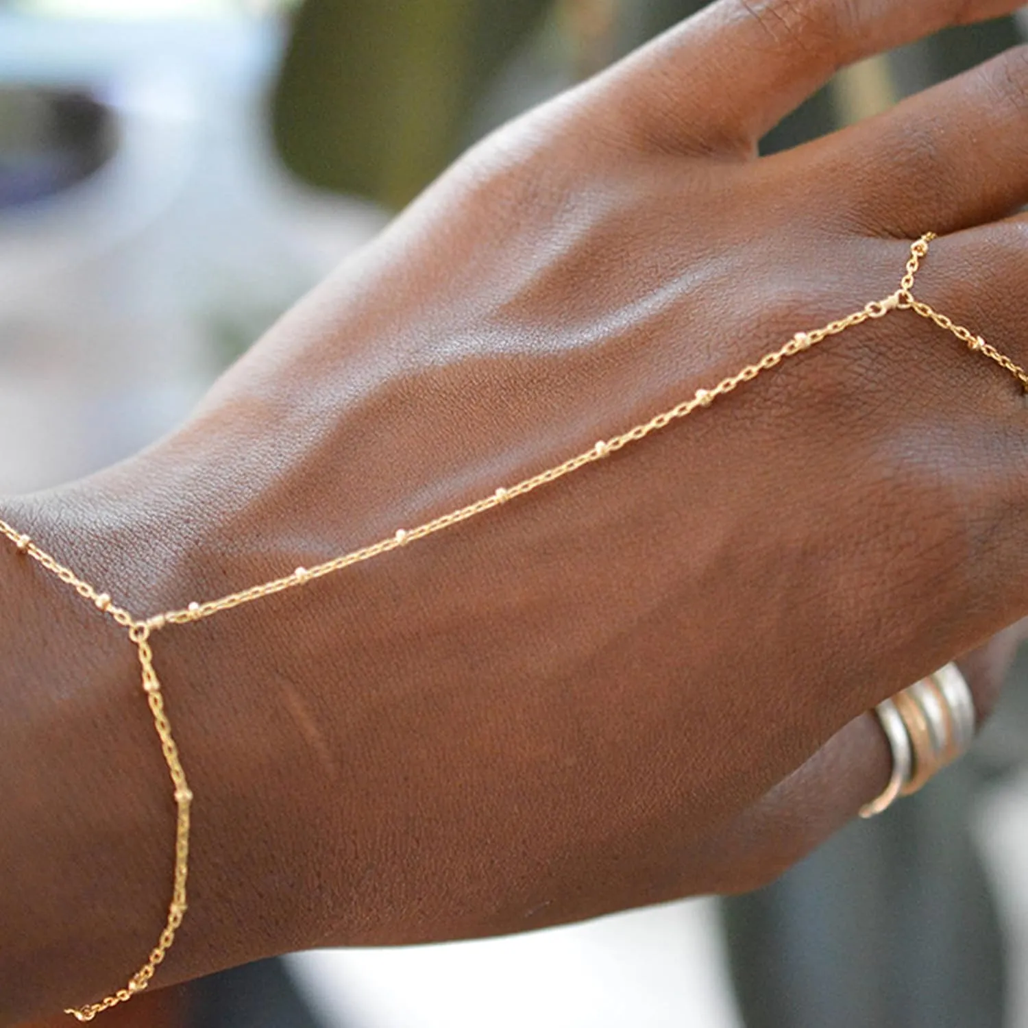Hand Chain Gold Bracelets for Women Trendy Stuff Ring Bracelet Hand Chain Dainty Chain Bracelet Hand Jewelry Gifts