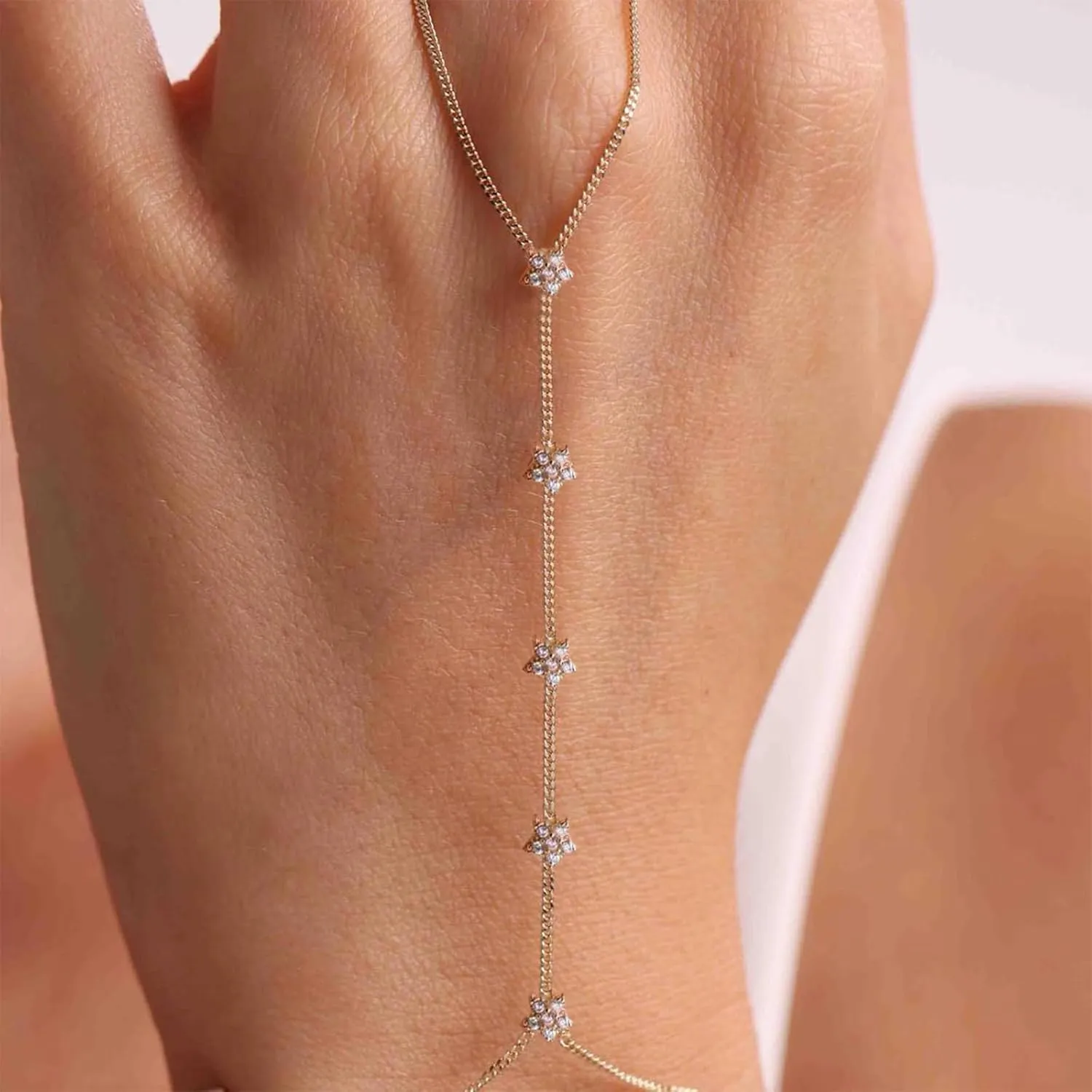 Hand Chain Gold Bracelets for Women Trendy Stuff Ring Bracelet Hand Chain Dainty Chain Bracelet Hand Jewelry Gifts