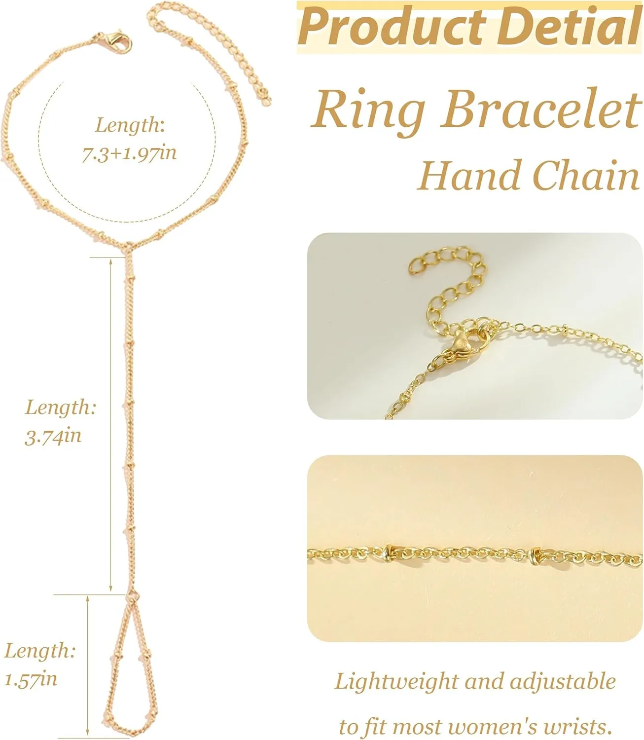 Hand Chain Gold Bracelets for Women Trendy Stuff Ring Bracelet Hand Chain Dainty Chain Bracelet Hand Jewelry Gifts