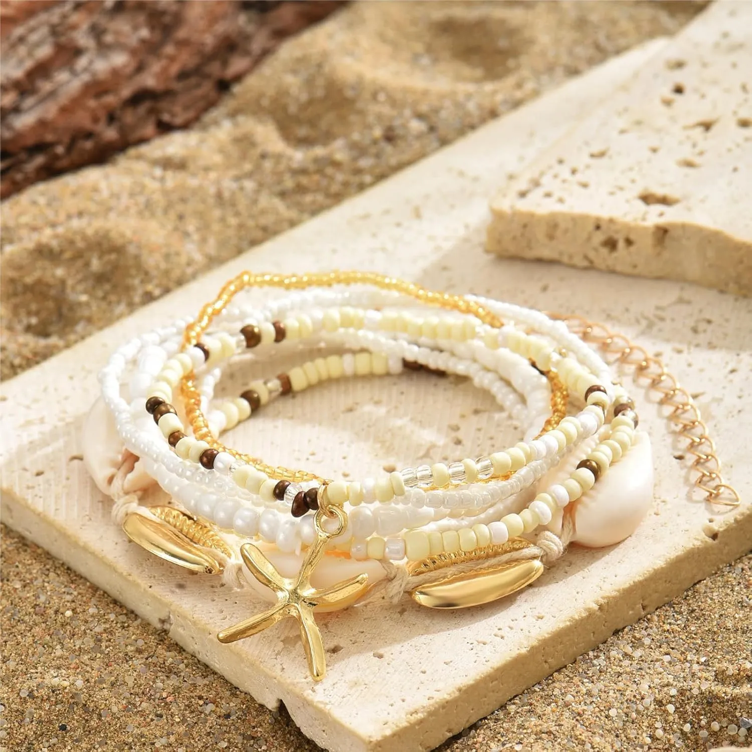 Handmade Summer String Bracelets for Women - Boho Braided Adjustable Beaded Waterproof Surfer Beach Bracelet Jewelry for Women Men