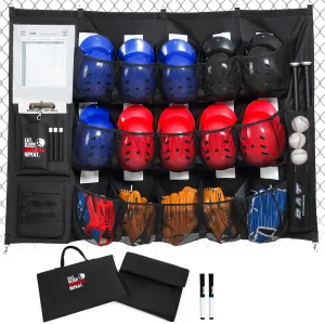 Hanging Helmet Bag for Baseball Softball, Baseball Dugout Organizer for Gloves, Helmets, Batting Gloves, Balls
