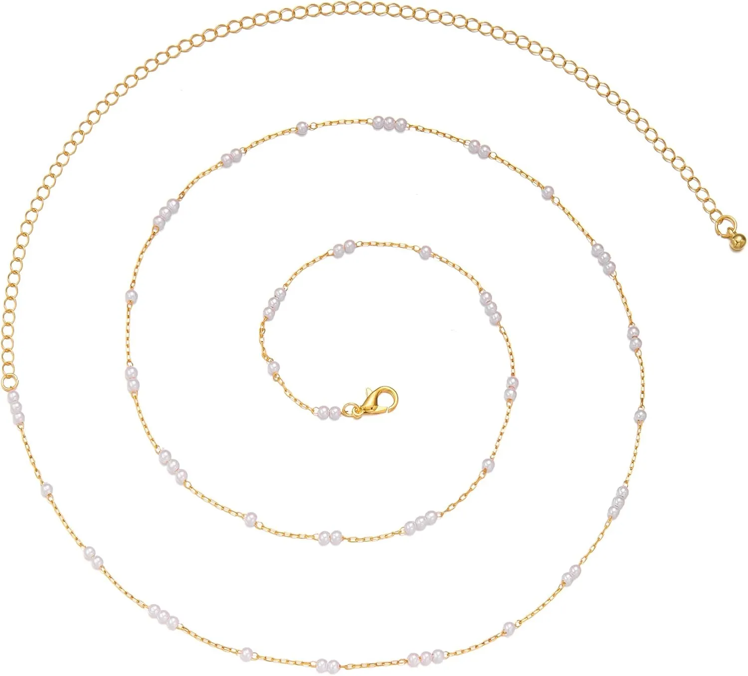 Harlermoon Sexy Waist Chains for Women 14K Gold Minimalist Pearl Belly Body Chain Waist Jewelry for Women Summer Beach Body Jewelry 27-37inch