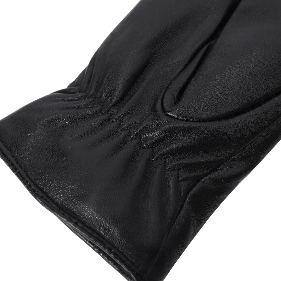 Harssidanzar Womens Winter Warm Cashmere Lining Touchscreen Texting Warm Driving Lambskin Leather Gloves GL017