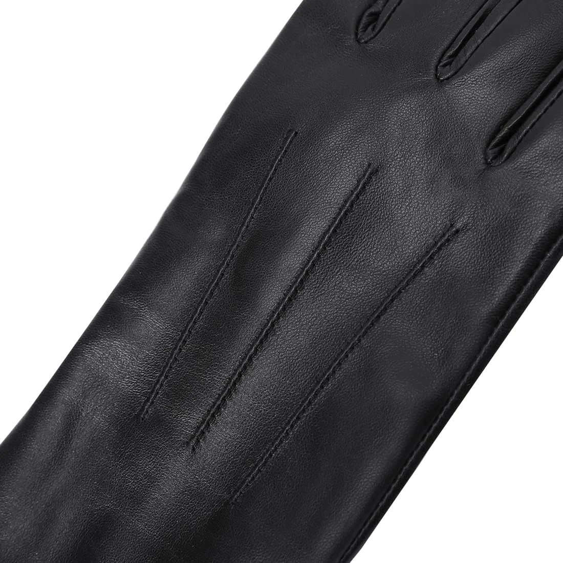 Harssidanzar Womens Winter Warm Cashmere Lining Touchscreen Texting Warm Driving Lambskin Leather Gloves GL017