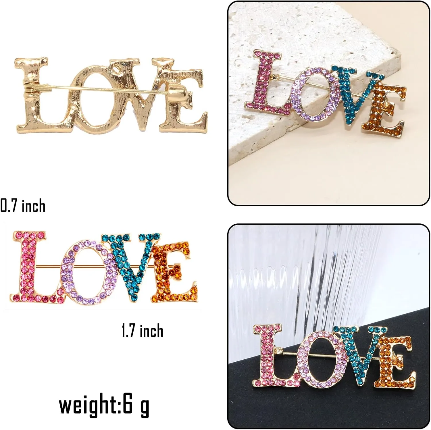 Heart Brooch For Women Cluster Pave Elegant Crystal Love Heart Brooches Pin Wedding Party Clothes Accessories Valentines Gift