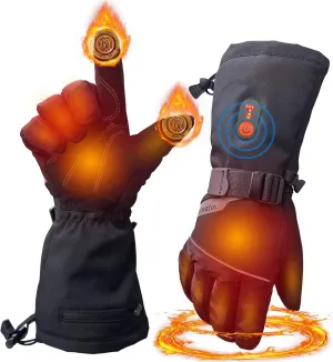 Heated Gloves for Men Women Rechargeable Heated Gloves Waterproof and Windproof Gloves for Winter Outdoor Work Skiing Hiking Camping Riding Touchscreen 7.4V 3000mAh Battery