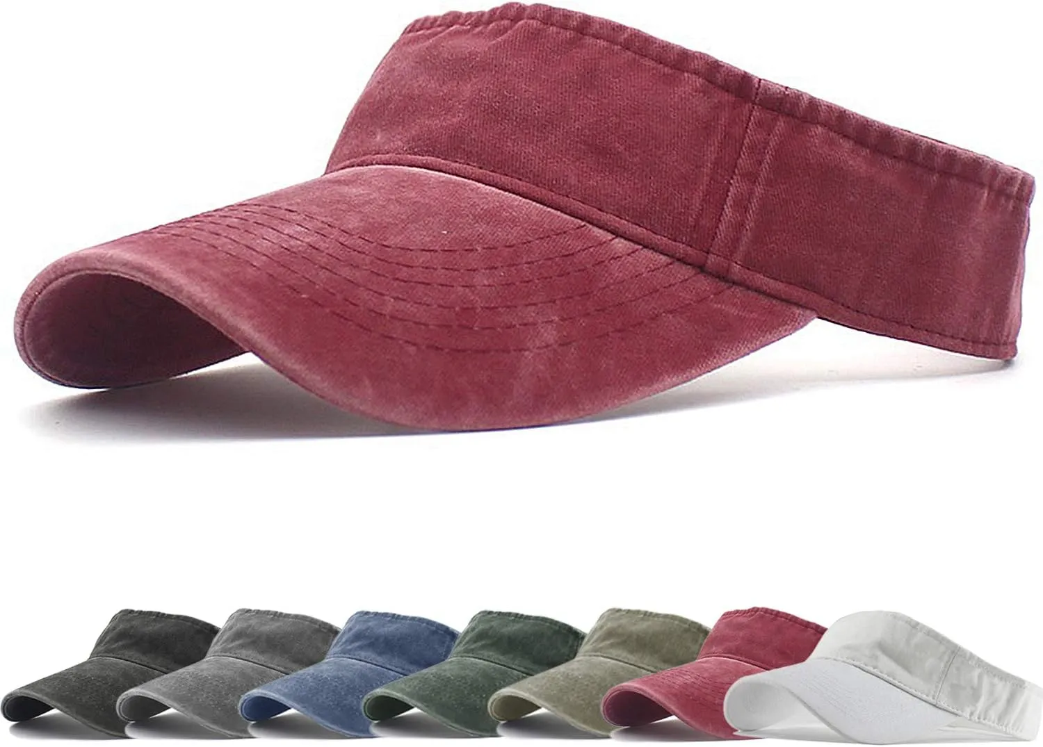 HH HOFNEN Sports Sun Visor Hats Cotton Twill Ball Adjustable Sun Caps for Men Women