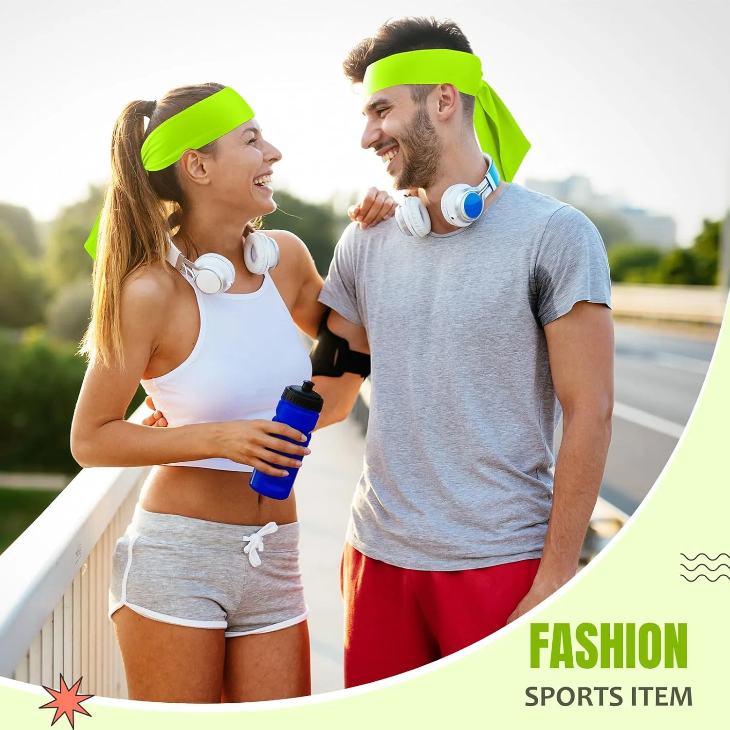 Hiboom 18 Pack Tie Headband Bulk Sports Tennis Headband for Men Women Ninja Karate Head Tie Athletic Sweatbands Elastic Hair Bands for Basketball, Football, Soccer, Running, Yoga