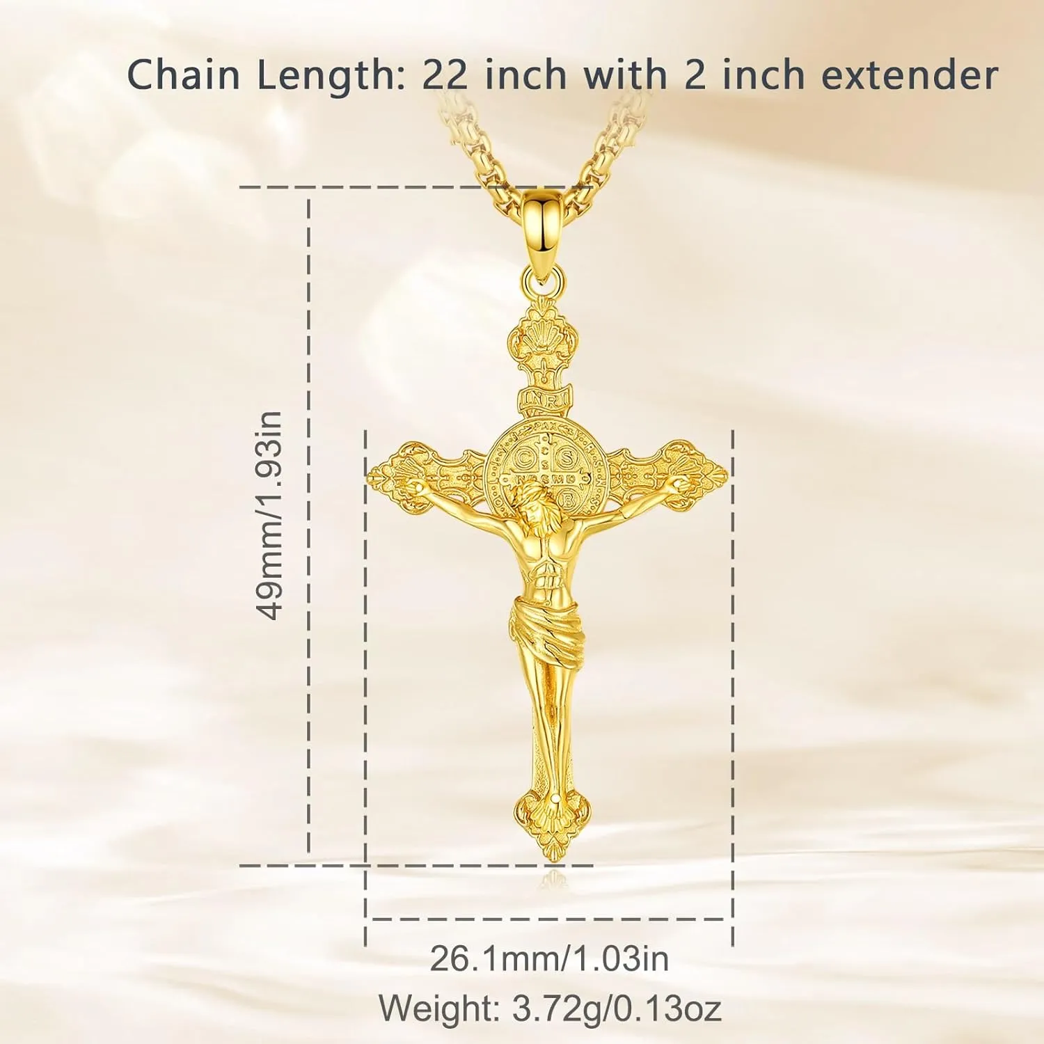 INFUSEU 925 Sterling Silver Jesus Cross Necklaces Crucifix Orthodox Cross Caravaca for Women Men Religious Protection Gifts