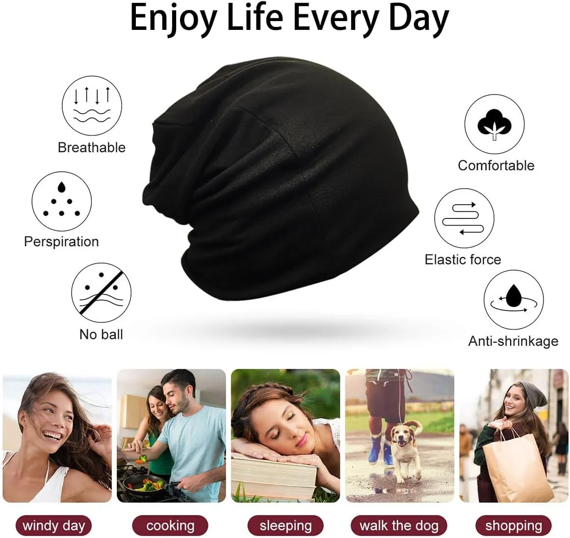 JarseHera Slouchy Beanie for Men Women Baggy Headwear Chemo Caps Cancer Hats