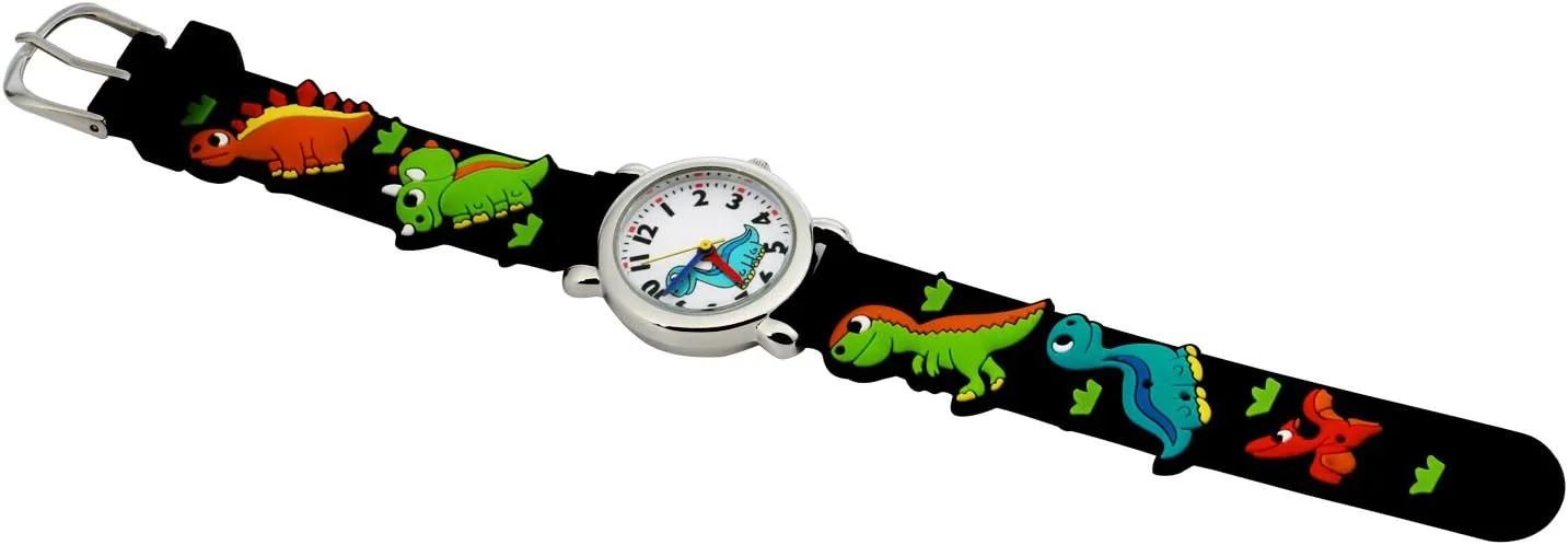 Jewtme Cute Toddler Children Kids Watches Ages 3-8 Analog Time Teacher 3D Silicone Band Cartoon Watch for Little Girls Boys