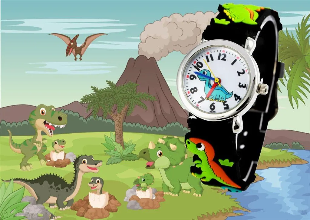 Jewtme Cute Toddler Children Kids Watches Ages 3-8 Analog Time Teacher 3D Silicone Band Cartoon Watch for Little Girls Boys
