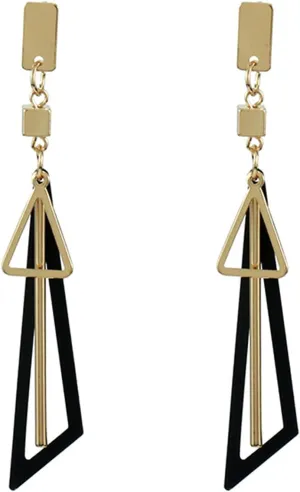 KaFu Fashion Simple Metal Triangle Dangle Earrings Vintage multilayer Geometric Dangle Drop Earrings Lightweight Statement Earrings for Women Girl