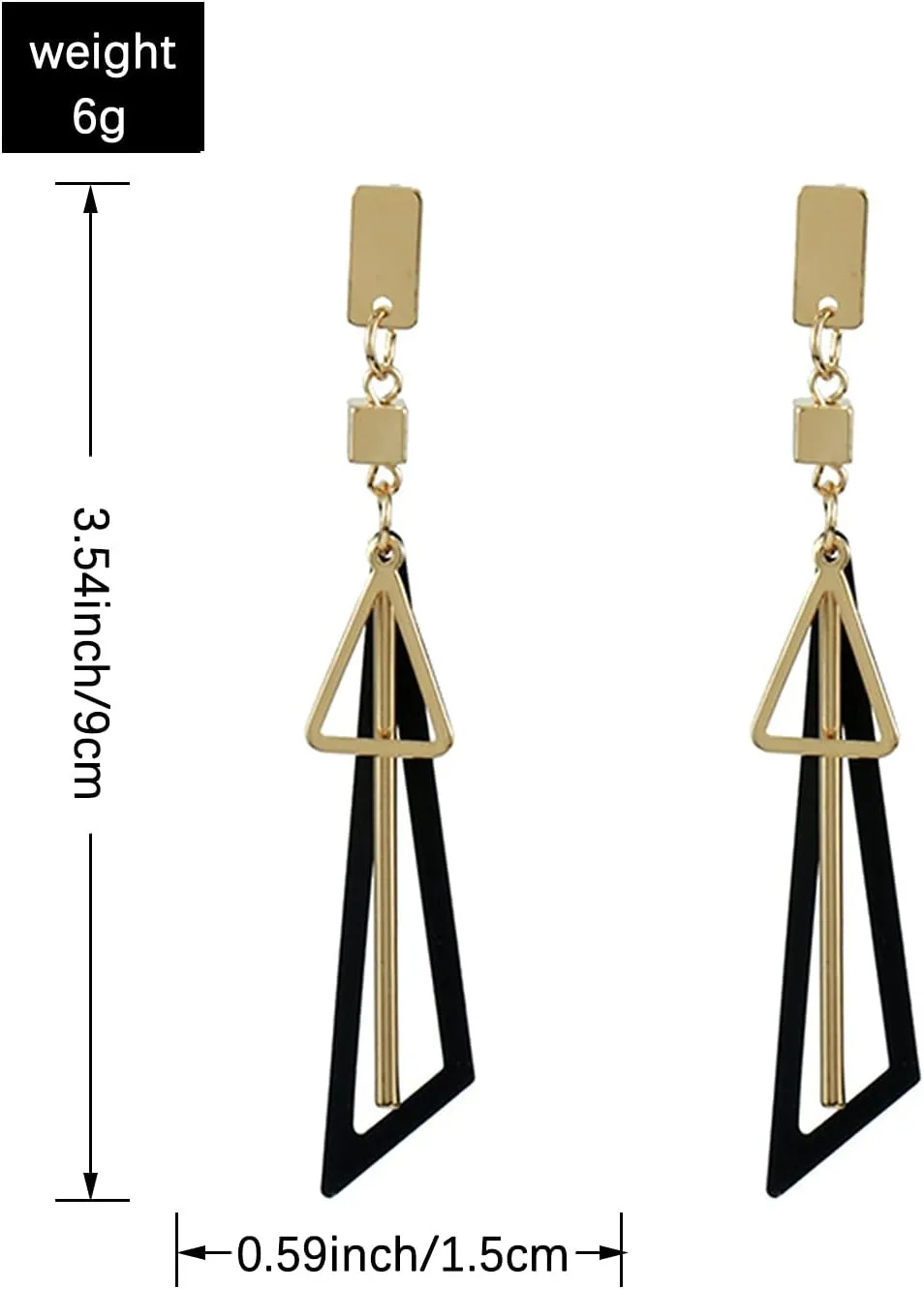 KaFu Fashion Simple Metal Triangle Dangle Earrings Vintage multilayer Geometric Dangle Drop Earrings Lightweight Statement Earrings for Women Girl