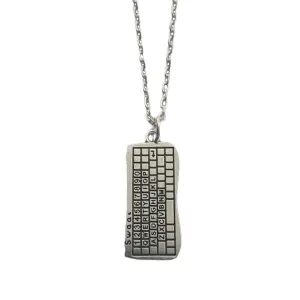 Keyboard Pendant Necklace Cute Mini Keyboard Charm Jewelry for Man Woman, Minimalist Necklace Programmer or Writer Accessories