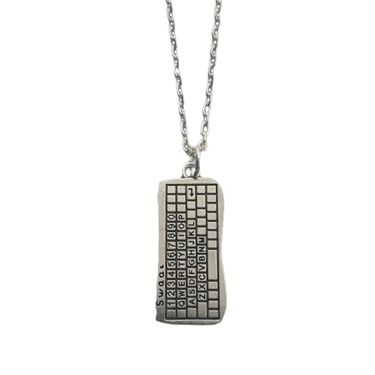 Keyboard Pendant Necklace Cute Mini Keyboard Charm Jewelry for Man Woman, Minimalist Necklace Programmer or Writer Accessories