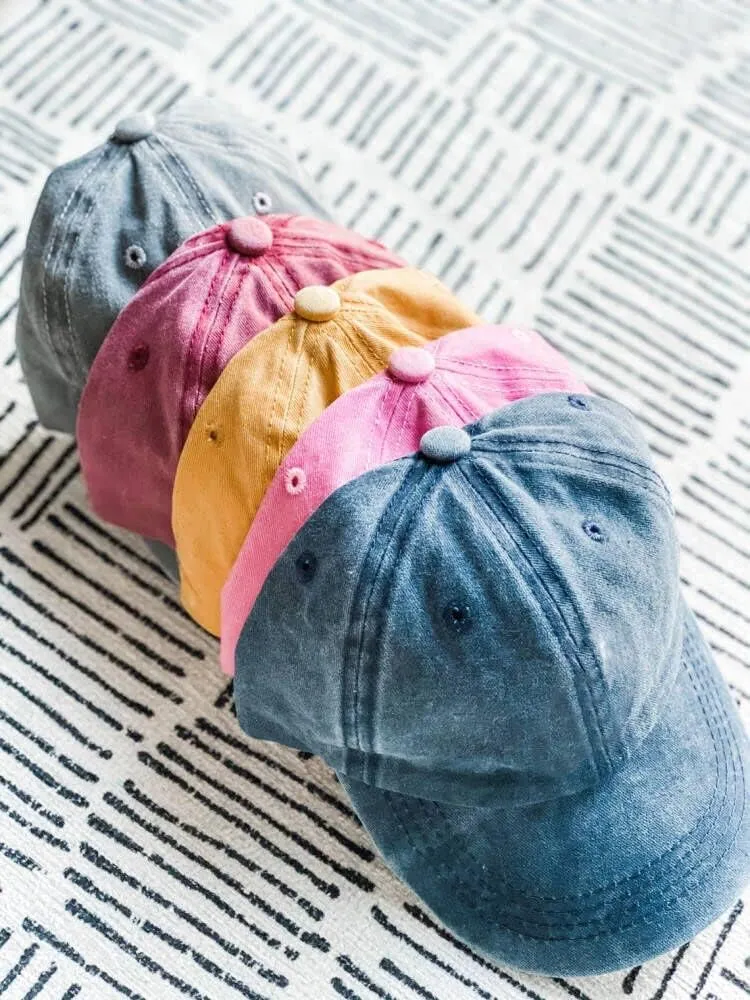 Kids Distresed-Washed Baseball Hat Infant Toddler Baby Boy Girl Hats Distresed for 2-8 Years