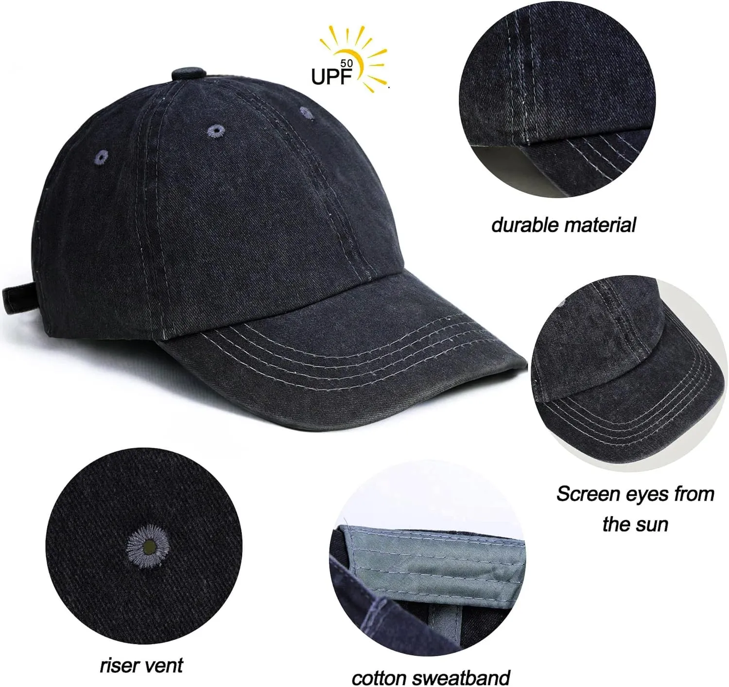 Kids Distresed-Washed Baseball Hat Infant Toddler Baby Boy Girl Hats Distresed for 2-8 Years