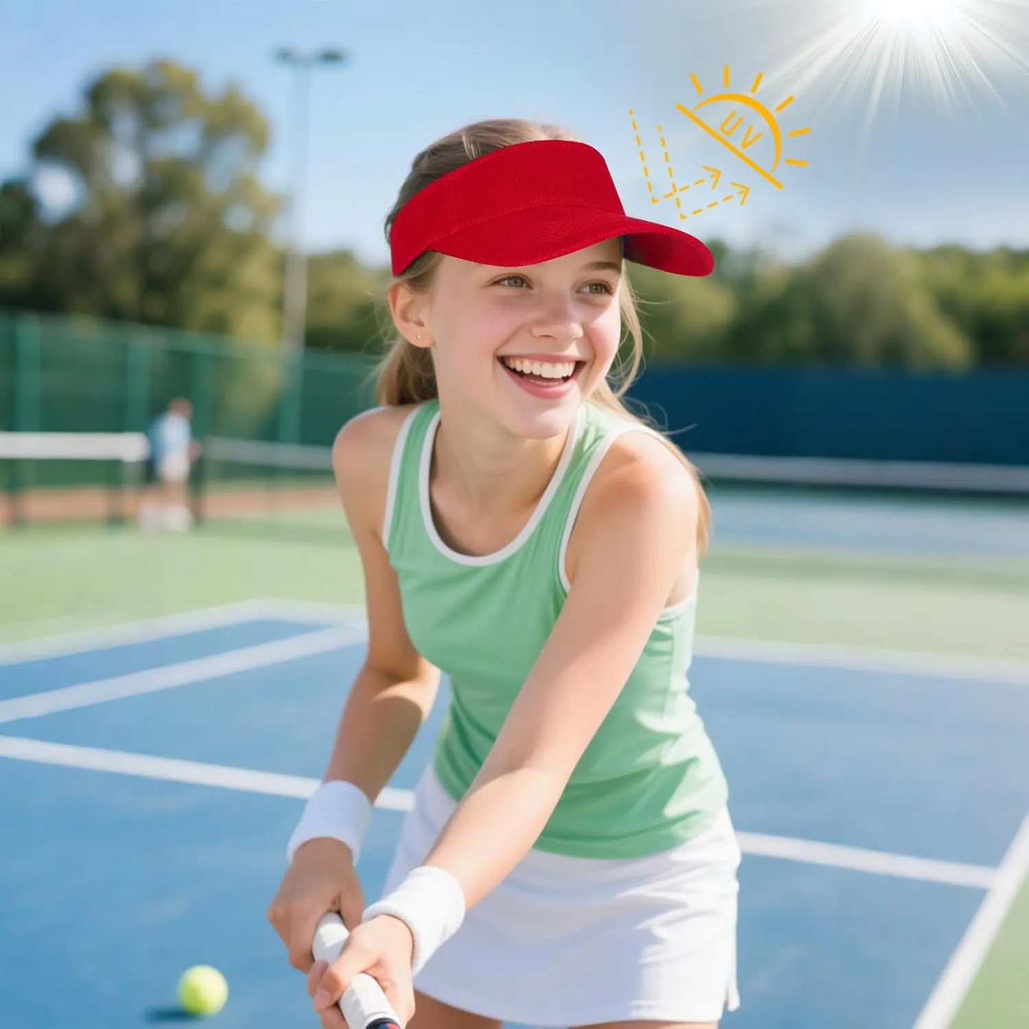 Kids Girls Boys Visor Sports Athletic Sun Visor Hats Adjustable Cotton Tennis Golf Visor Hat Beach Hat Baseball Cap