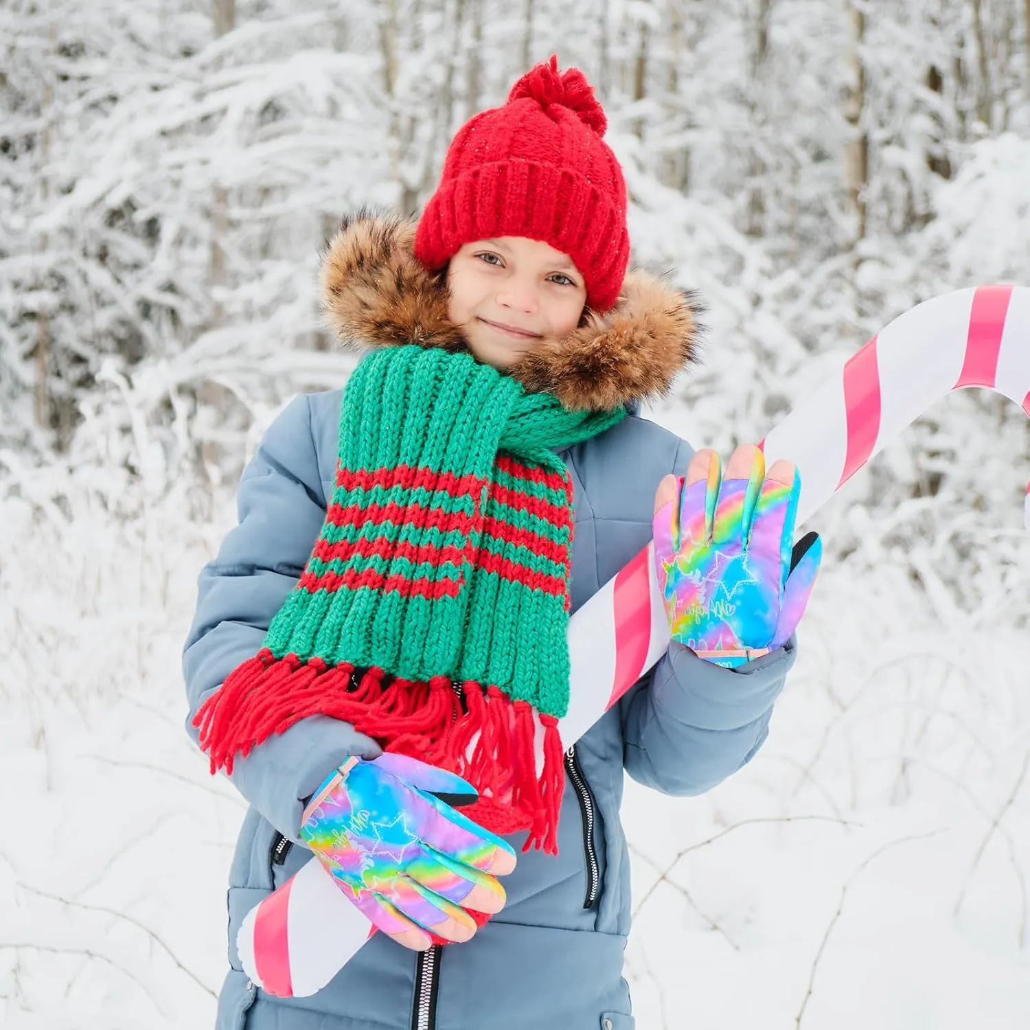 Kids Gloves Winter Snow Gloves Waterproof Ski Gloves for Girls, Toddler Snow Gloves Outdoor Snowboard Gloves