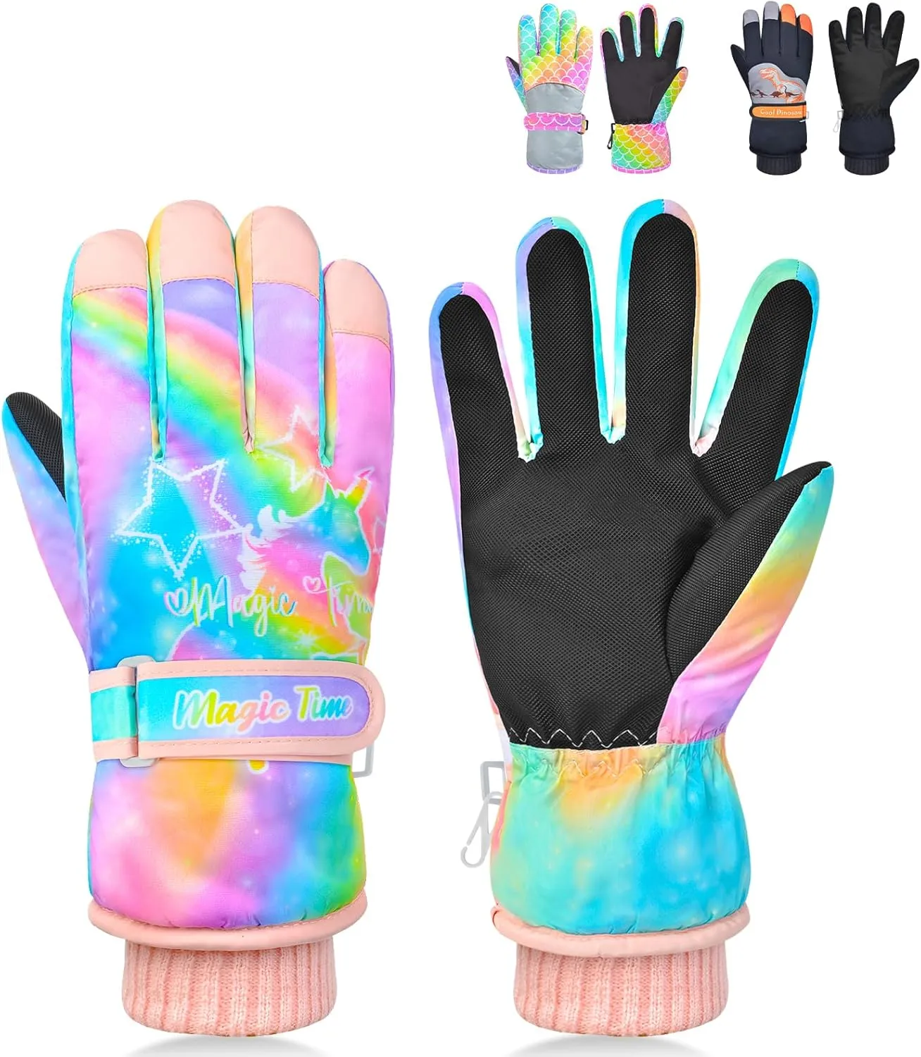 Kids Gloves Winter Snow Gloves Waterproof Ski Gloves for Girls, Toddler Snow Gloves Outdoor Snowboard Gloves