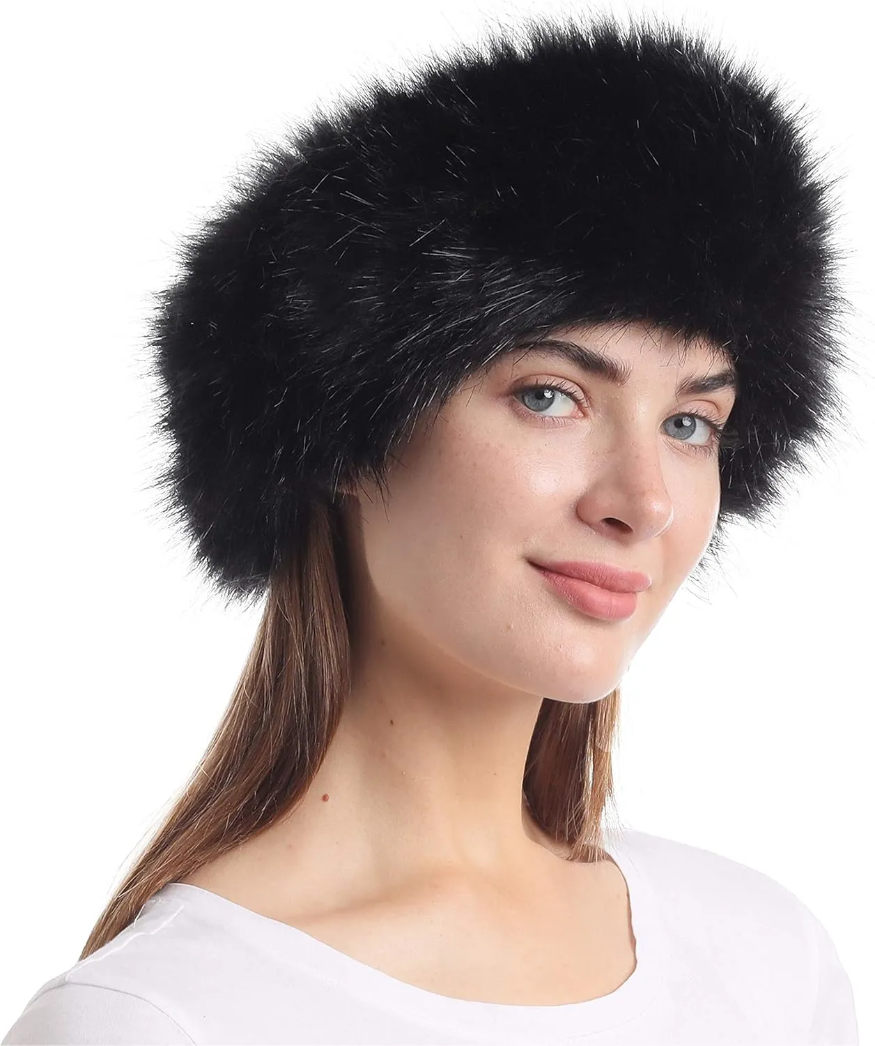 LA CARRIE Faux Fur Headband with Stretch Women's Winter Earwarmer Earmuff