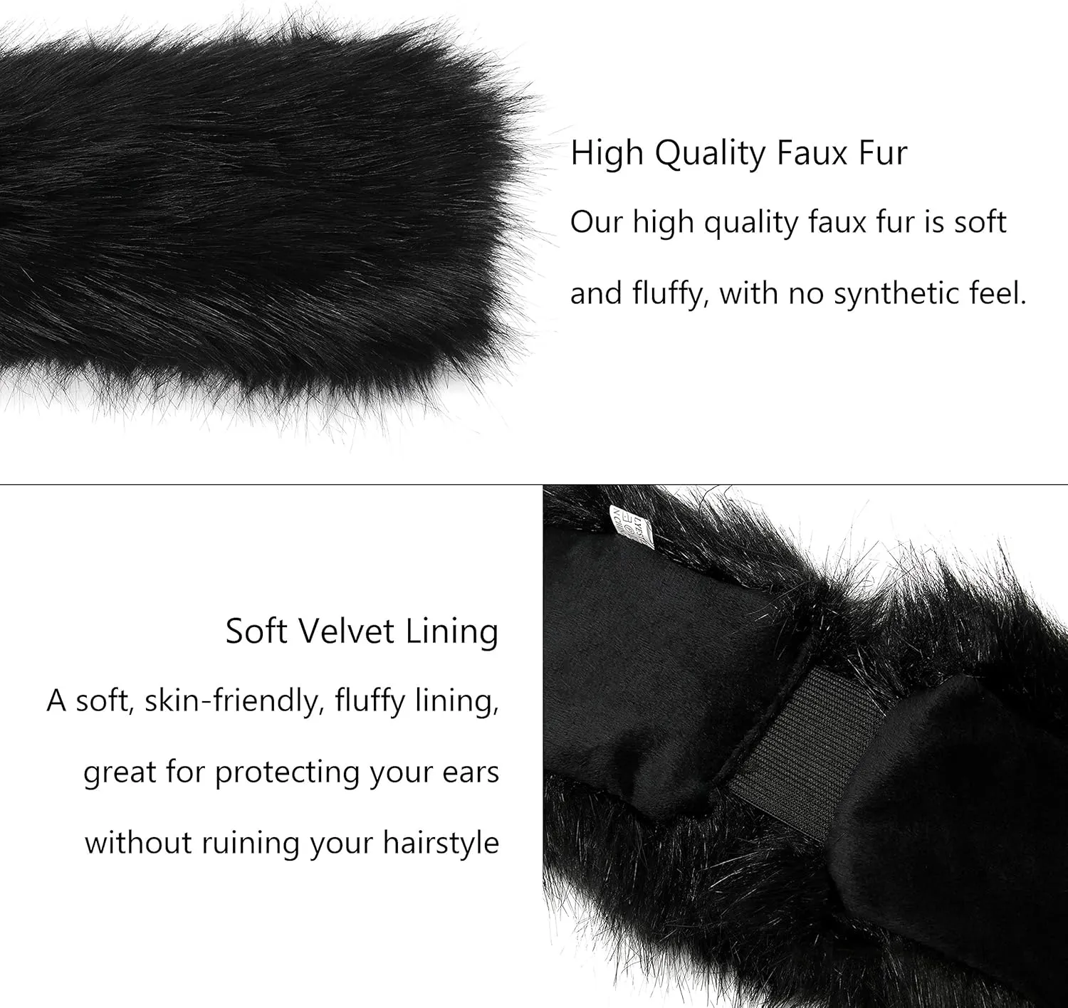 LA CARRIE Faux Fur Headband with Stretch Women's Winter Earwarmer Earmuff
