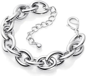 LANE WOODS Gold Bracelets for Women 14k Gold Plated Chunky Thick Large Link Chain Bracelet