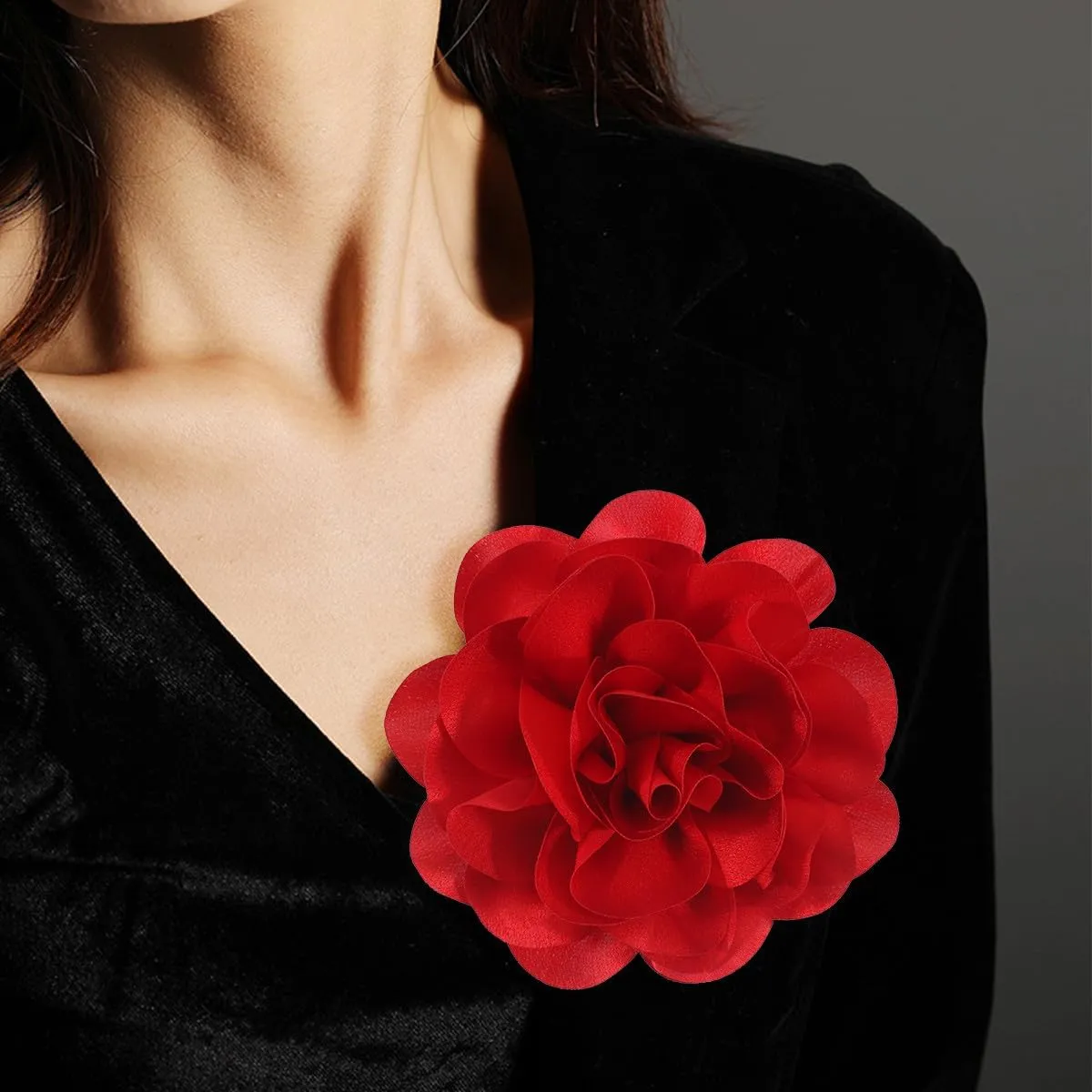 Large Rose Flower Brooches and Pins for Women | Rose Flower Hair Clips for Women, Lapel Pins for Women | Brooch for Women Dresses | Hat Pins for Women, Flower Hair, Pin for Clothes