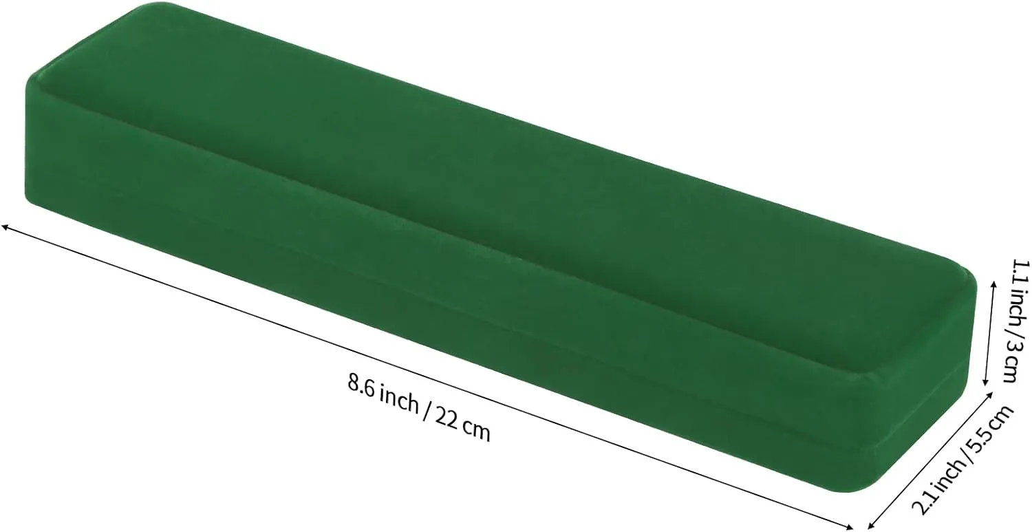 LETURE 2 Pieces Long Velvet Chain Necklace Gift Box Set, Bracelet Storage Case, Jewellry Display Box for Wedding, Engagement,Proposal, Birthday and Anniversary (Green-2PCS)