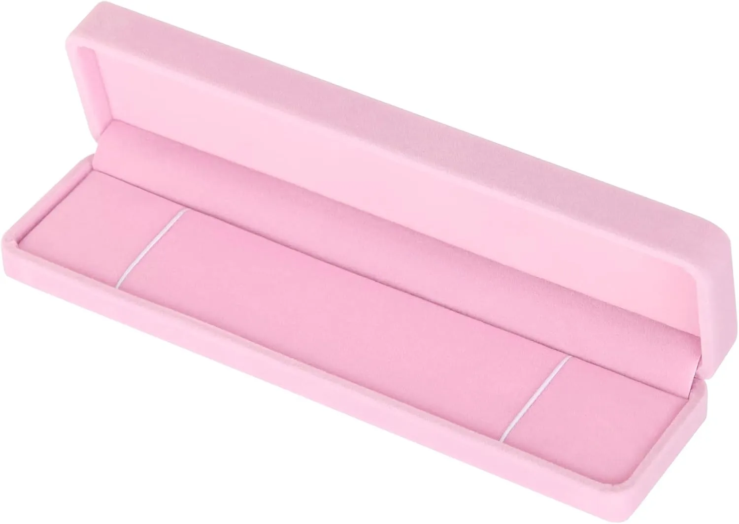 LETURE 2 Pieces Long Velvet Chain Necklace Gift Box Set, Bracelet Storage Case, Jewellry Display Box for Wedding, Engagement,Proposal, Birthday and Anniversary (Pink-2PCS)