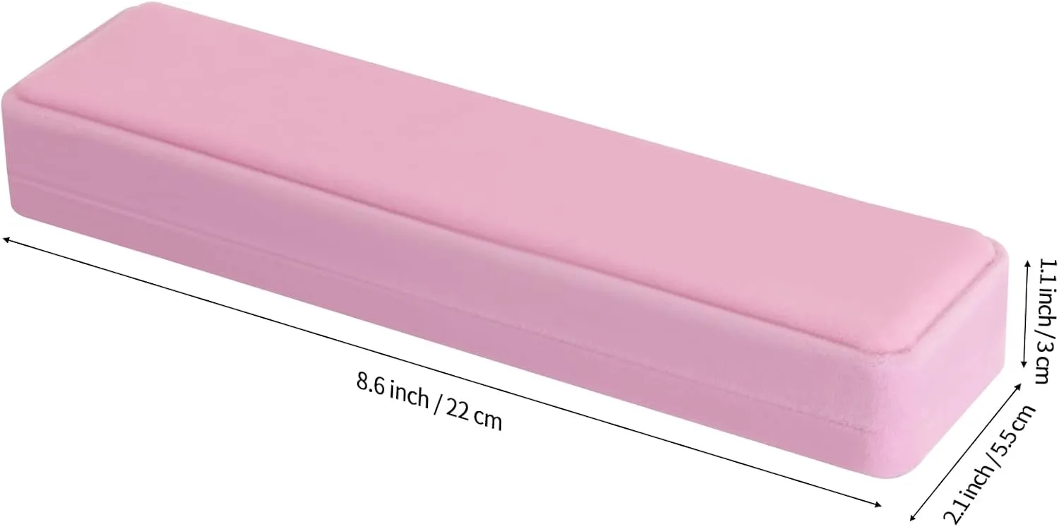 LETURE 2 Pieces Long Velvet Chain Necklace Gift Box Set, Bracelet Storage Case, Jewellry Display Box for Wedding, Engagement,Proposal, Birthday and Anniversary (Pink-2PCS)