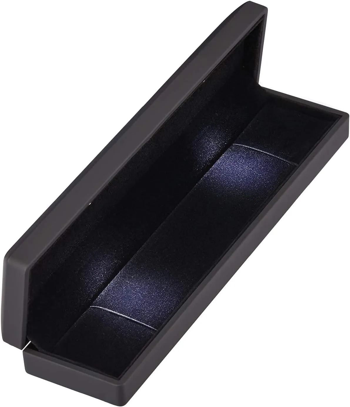 Long Chain Necklace Jewelry Gift Box Case with LED Light, Elegant Velvet Necklace Pendant Bracelet Box for Jewelry Display Wedding Engagment Valentine's Day (Black)