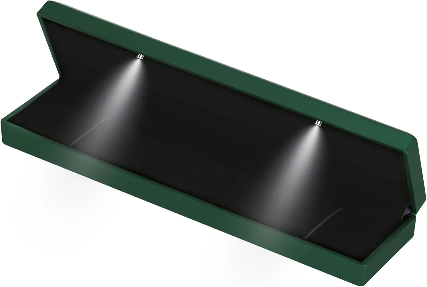 Long Chain Necklace Jewelry Gift Box Case with LED Light, Elegant Velvet Necklace Pendant Bracelet Box for Jewelry Display Wedding Engagment Valentine's Day (Green)