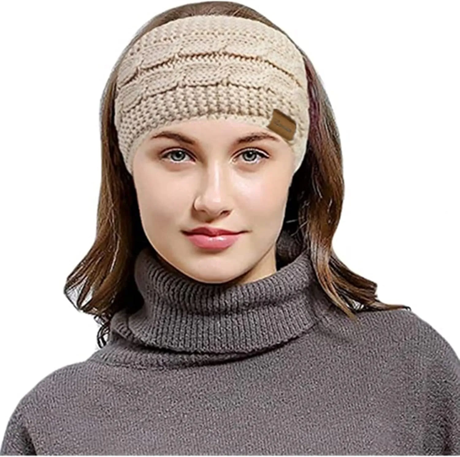 Loritta 4 Pack Womens Winter Headbands Fuzzy Fleece Lined Ear Warmer Cable Knit Thick Warm Crochet Headband Gifts