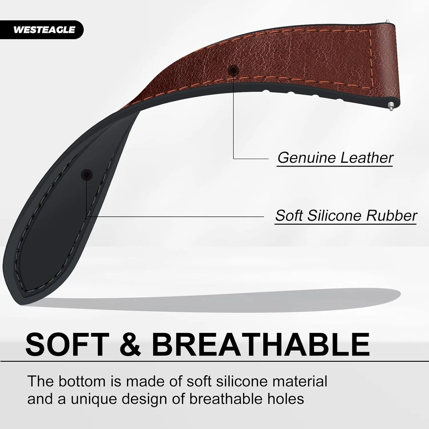 Magnetic Leather Band Compatible with Samsung Galaxy Watch 7/6/5/4/Active 2 40mm 44mm/Watch 6 Classic 43mm 47mm/Watch 5 Pro 45mm/Watch 4 Classic 42mm 46mm, 20mm Strap for Men