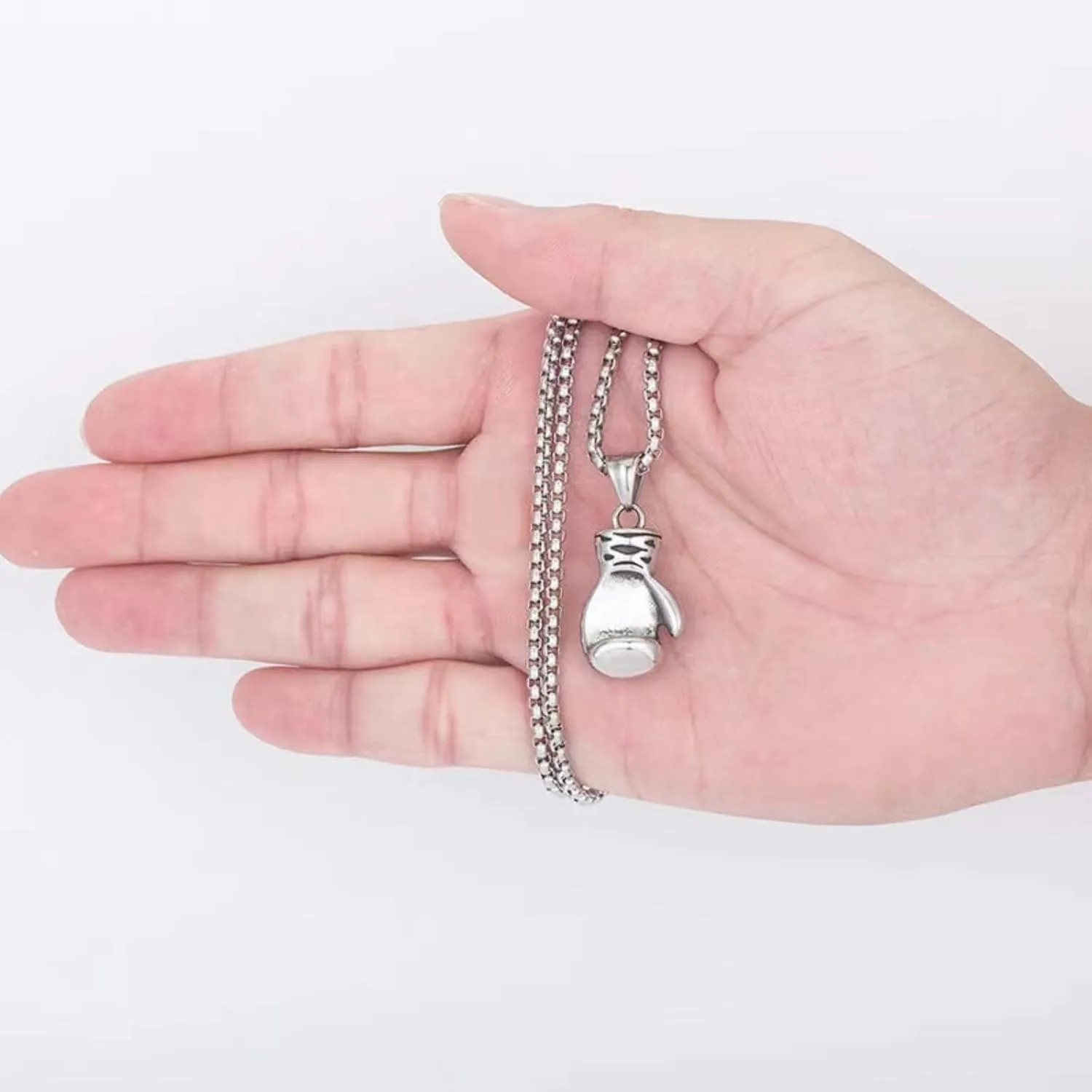 Men's Pendant Necklace Boxing Gloves Personality Pendant Necklace Domineering Men's Stainless Steel Necklace Men's Jewelry