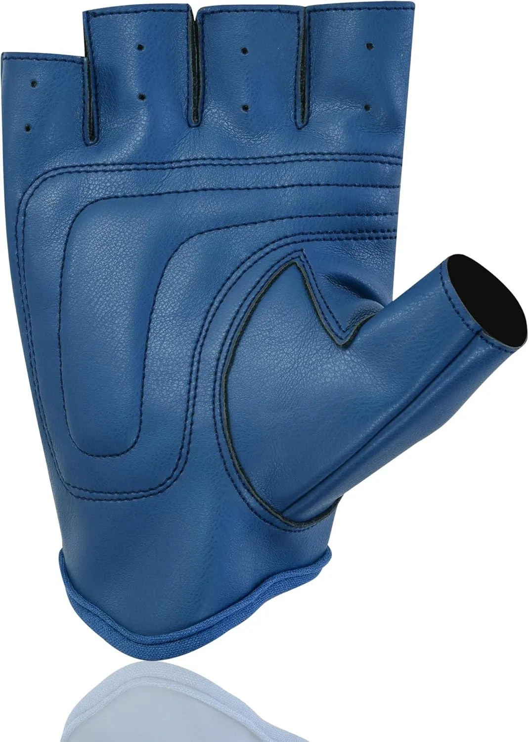 Men's Vegan PU Leather Fingerless Driving Gloves - Motorcycle, Weightlifting, Cycling, and Bus Driver Half-Finger Gloves