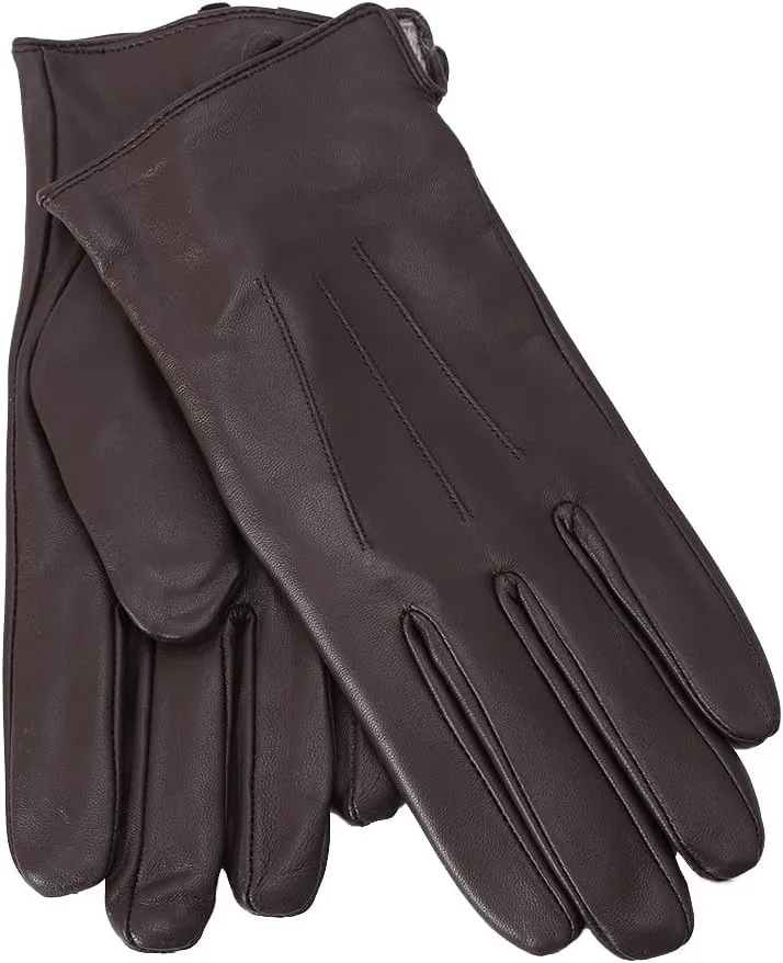 MGGMOKAY Mens Luxury Nappa Lambskin Leather Gloves Cashmere Lining