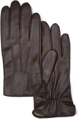 MGGMOKAY Mens Luxury Nappa Lambskin Leather Gloves Cashmere Lining