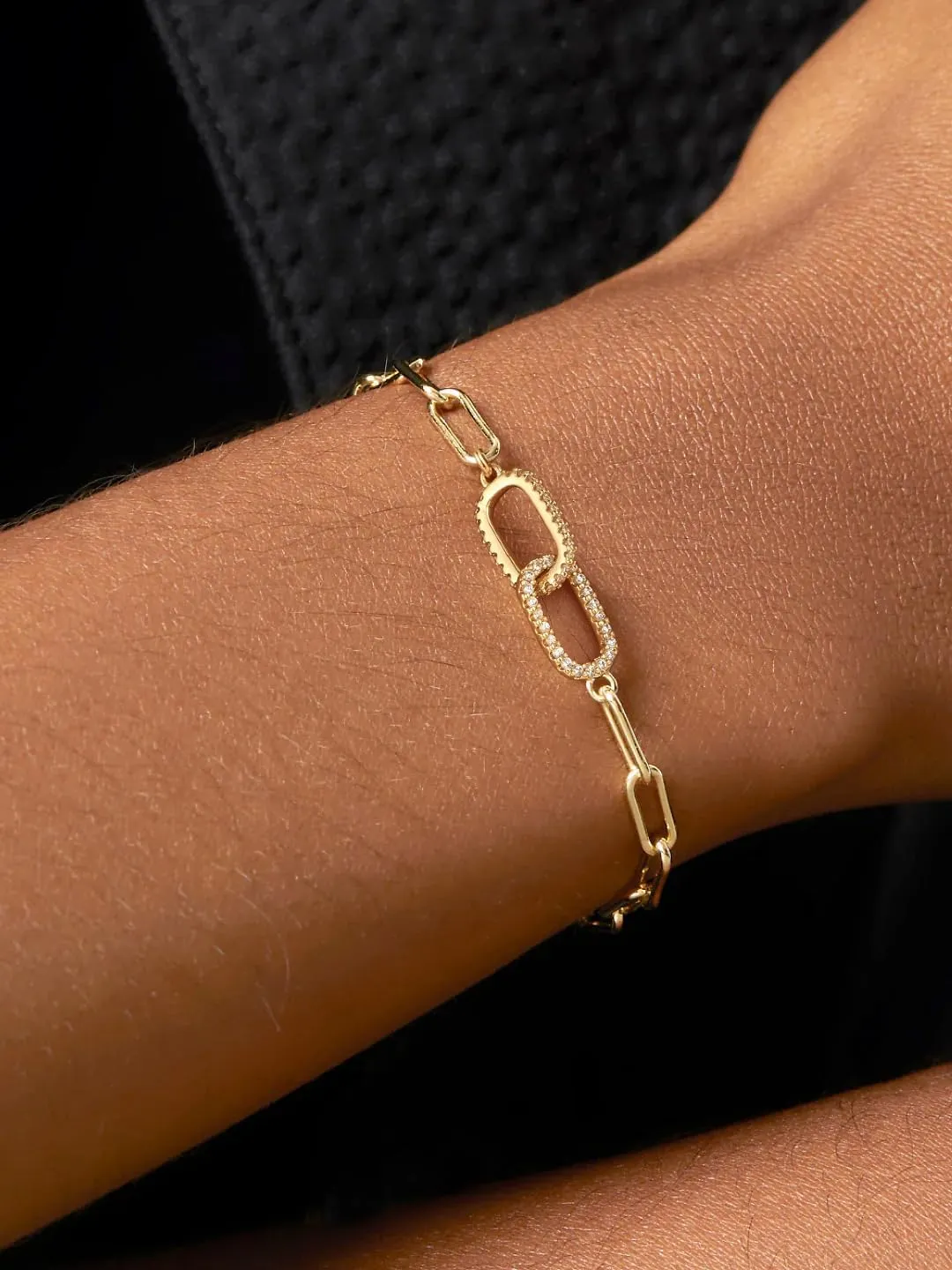 Moodear Dainty Gold Charm Bracelets for Women - Trendy Non Tarnish 14k Gold Plated Charms Bracelet Adjustable Chain Waterproof Jewelry